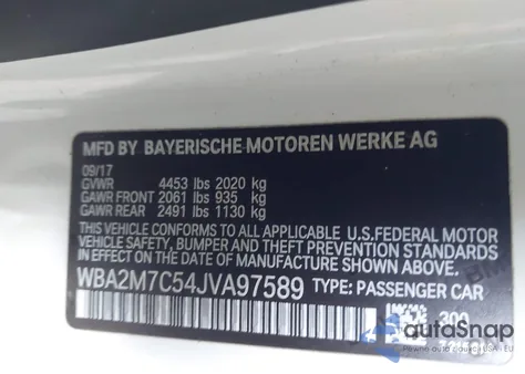 2018 BMW 230I from USA, damaged, VIN WBA2M7C54JVA97589